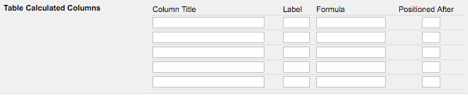 Table Setup: Calculated Columns